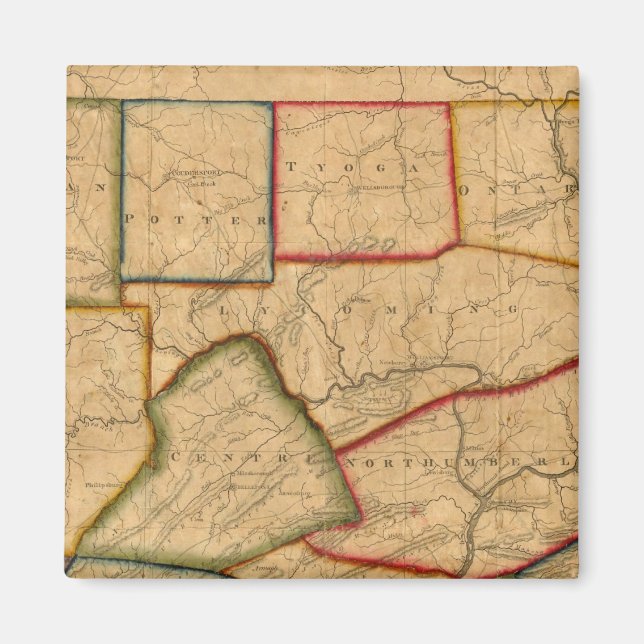 Karte des Staat Pennsylvania Magnet (Vorne)