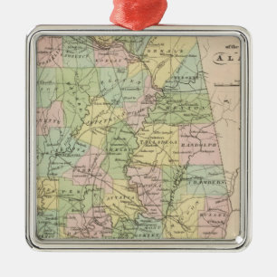 Karte des Staat von Alabama 2 Ornament Aus Metall