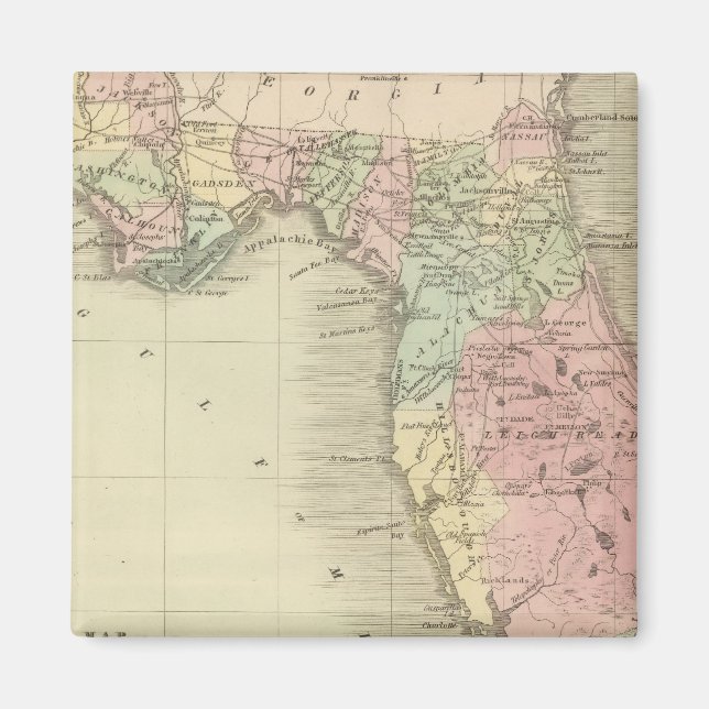 Karte des Staat von Florida Magnet (Vorne)