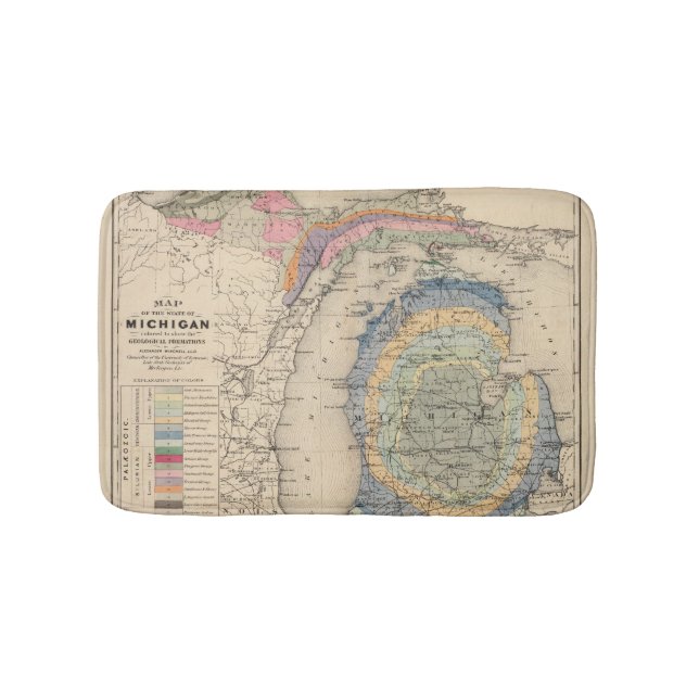 Karte des Staat von Michigan Badematte (Vorderseite)