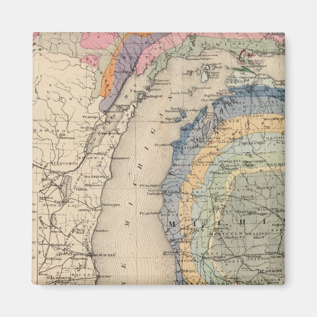 Karte des Staat von Michigan Magnet (Vorne)