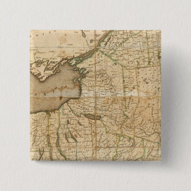 Karte des Staat von New York Button (Vorderseite)