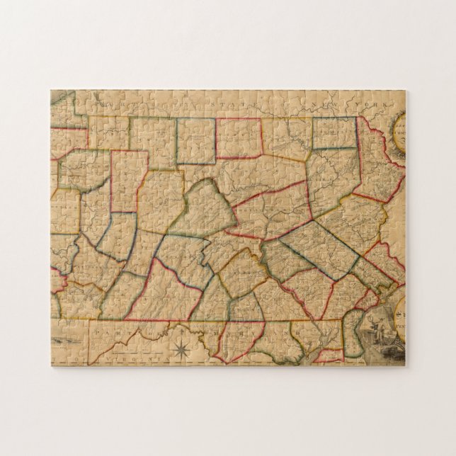Karte des Staat von Pennsylvania (Horizontal)