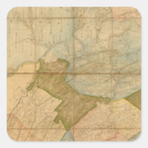 Karte des Staat von Pennsylvania Quadratischer Aufkleber