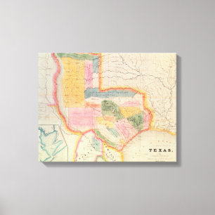 Karte des Staat von Texas   1835 Leinwanddruck