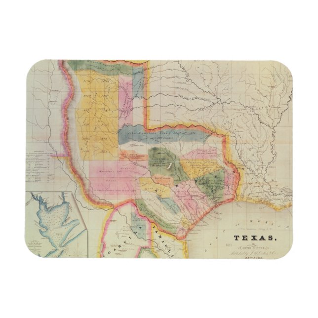 Karte des Staat von Texas | 1835 Magnet (Horizontal)