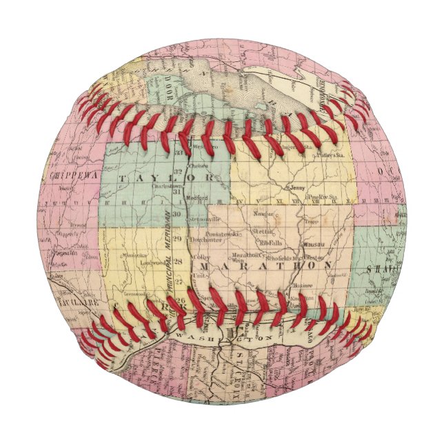 Karte des Staat Wisconsin Baseball (Vorderseite)