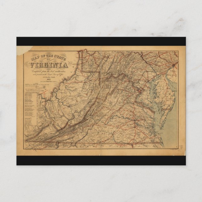 Karte des Staates Virginia (1865) (Vorderseite)