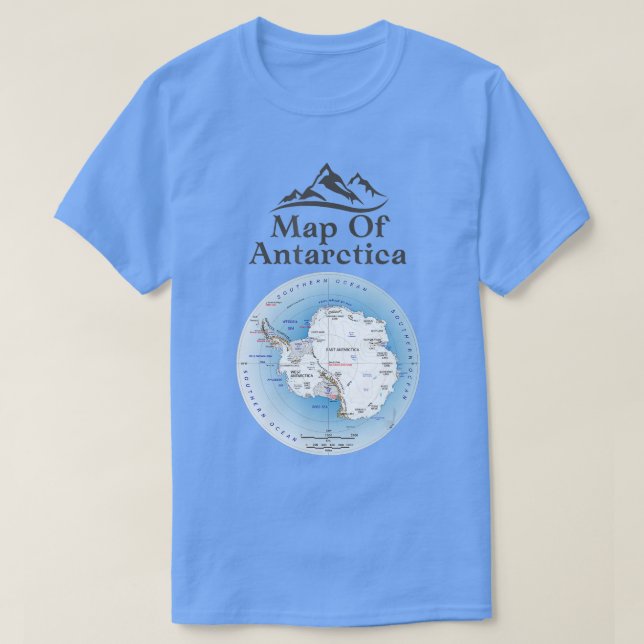 Karte des südlichen Kontinents der Antarktis 1 T-Shirt (Design vorne)