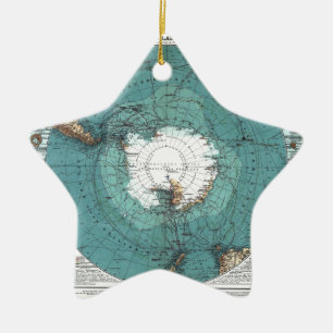 Karte des Südpol Keramik Ornament