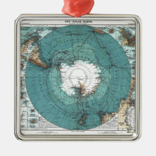 Karte des Südpol Ornament Aus Metall