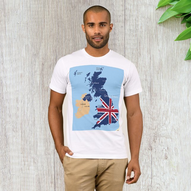 Karte des T - Shirt von Mens in Großbritannien (Von Creator hochgeladen)