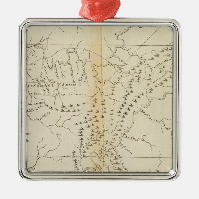 Karte des Tennessees Silbernes Ornament (Vorne)
