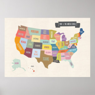 Karte des US XL Poster