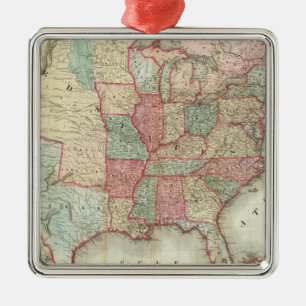 Karte des USA Ornament Aus Metall