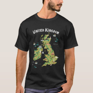 Karte des Vereinigten Königreichs T-Shirt