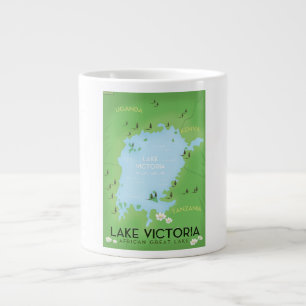 Karte des Viktoriasees - Afrikanische Reisen Kunst Jumbo-Tasse