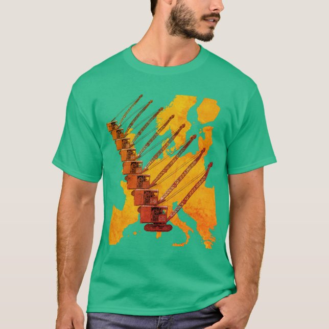 KARTE DES Vintagen KREBSBETREIBERS IN EUROPA T-Shirt (Vorderseite)