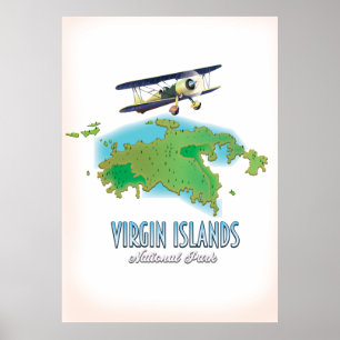 Karte des Virgin Islands National Park Poster