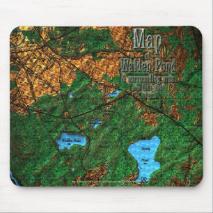 Karte des Walden Pond & Umgebung Mousepad