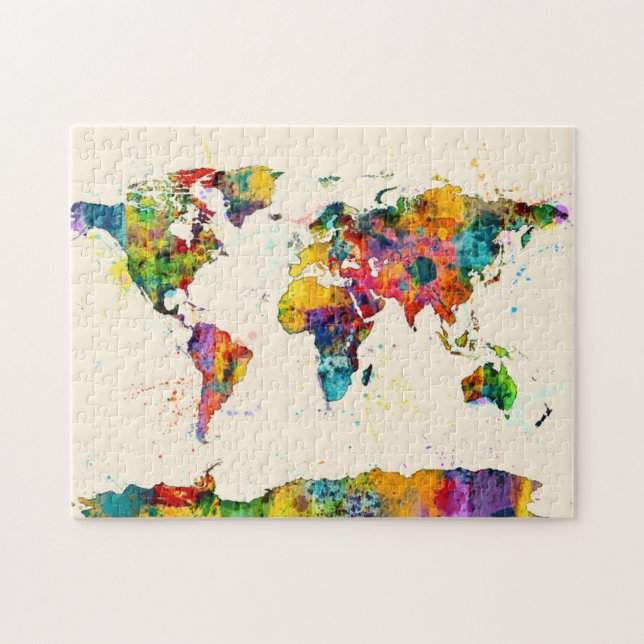 Karte des Weltkarte-Aquarells (Horizontal)