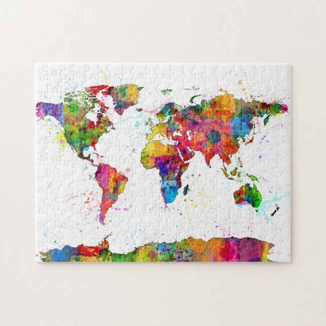 Karte des Weltkarte-Aquarells (Horizontal)