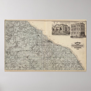 Karte des Winona-Landkreises, Minnesota Poster