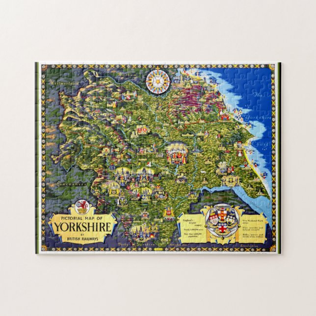 Karte des Yorkshire Puzzle (Horizontal)