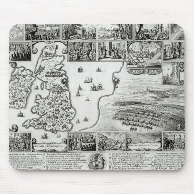 Karte des zivilen Krieges England und der Ansicht Mousepad (Vorne)