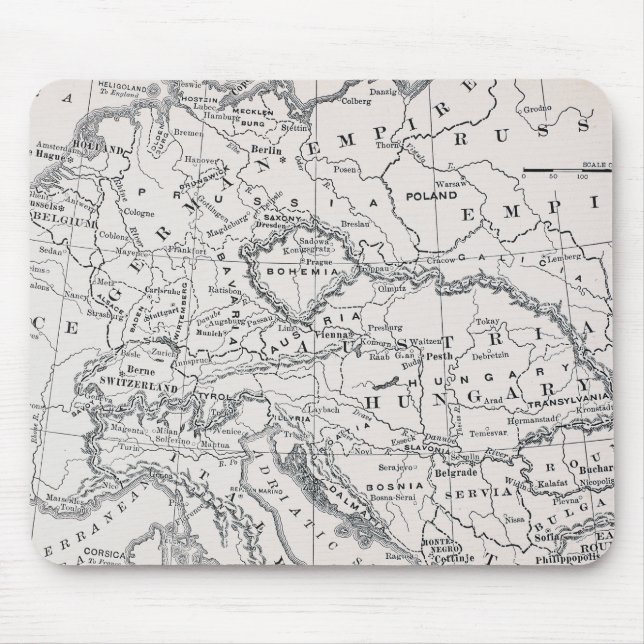 KARTE: DEUTSCHLAND UND ÖSTERREICH MOUSEPAD (Vorne)
