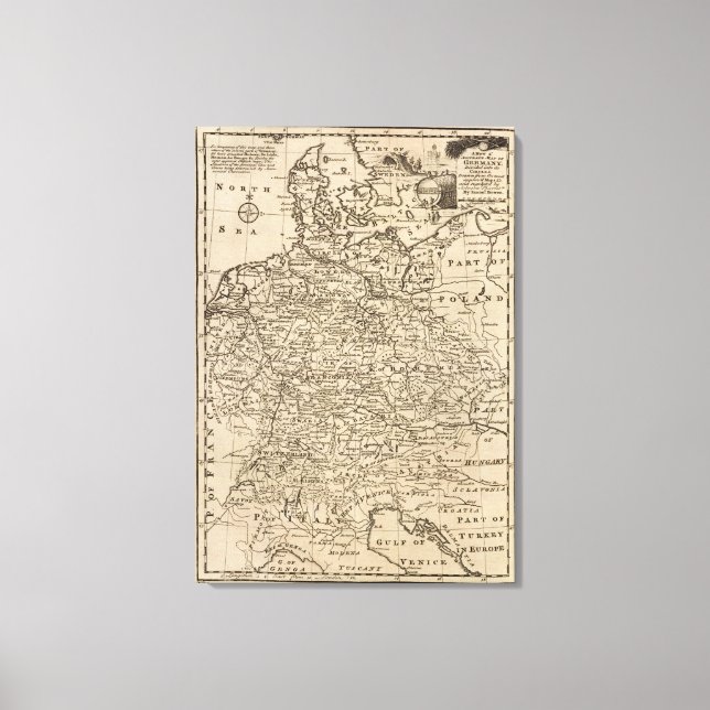 Karte Deutschlands Leinwanddruck (Vorderseite)