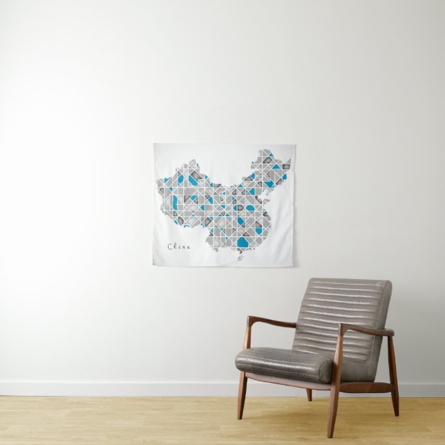 Karte diamant-Art-Grafik der China-| der Kristall Wandteppich (Beispiel (Horizontal))