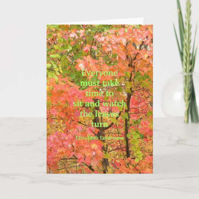 Karte, "Die Blätter drehen", Herbstfarbe Karte (Vorderseite)