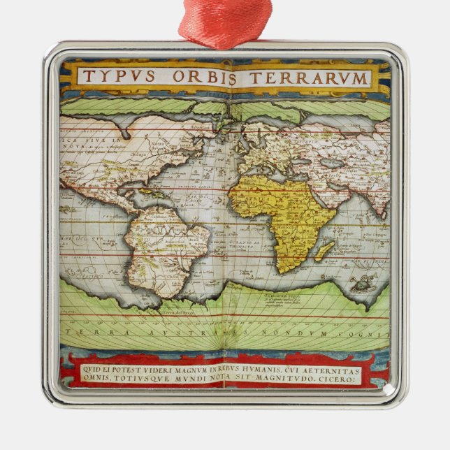 Karte, die Sir Francis Drake entwirft Ornament Aus Metall (Vorne)