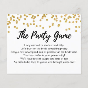 KARTE Drop your panties game, Brautparty