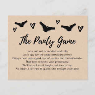 KARTE Drop your panties game, Brautparty
