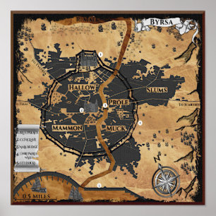 Karte Drucken in der Stadt Byrsa Poster
