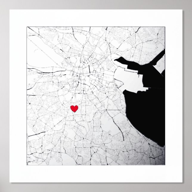 Karte Dublin, Irland Classy Modern Elegant Gift Foliendrucke (Vorderseite)