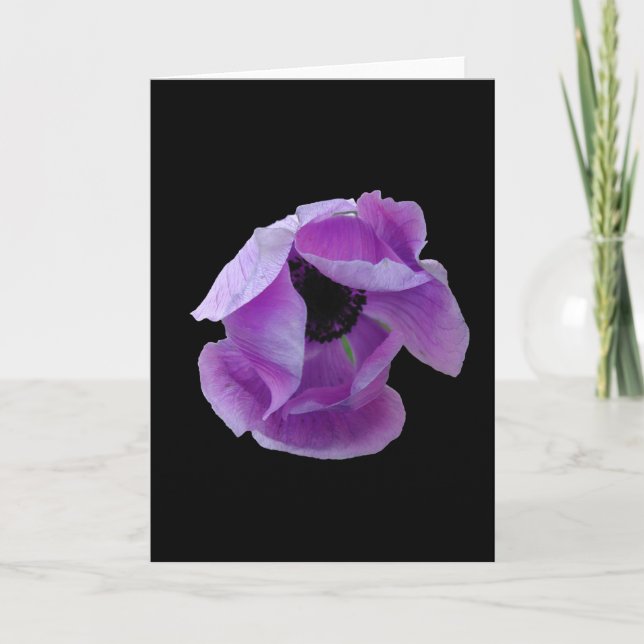 Karte, eine perfekte lila Mohnblume # 1 Karte (Vorderseite)