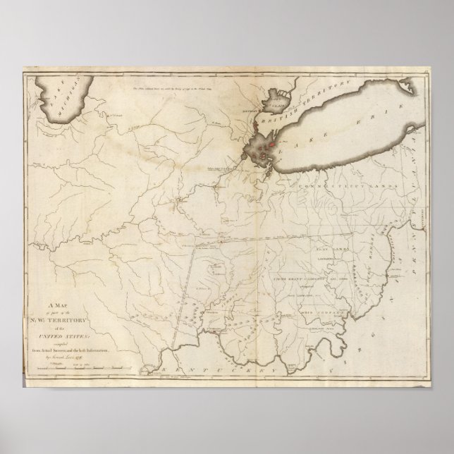 Karte eines Teils des Nordwestgebiets Poster (Vorne)