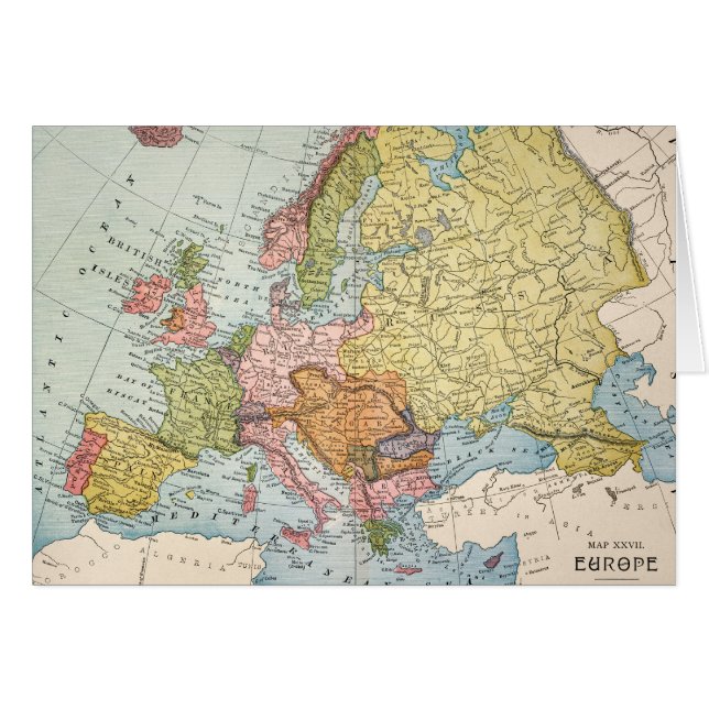 KARTE: EUROPA, 1885 (Vorderseite (Horizontal))
