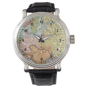 KARTE: EUROPA, 1885 ARMBANDUHR