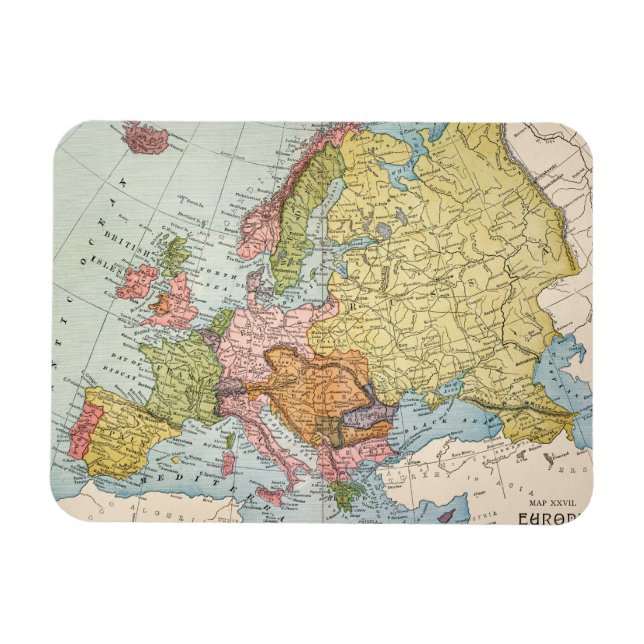 KARTE: EUROPA, 1885 MAGNET (Horizontal)