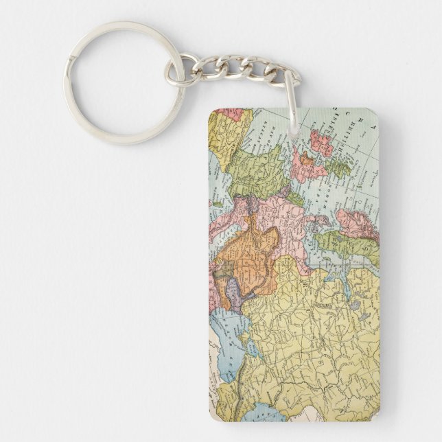 KARTE: EUROPA, 1885 SCHLÜSSELANHÄNGER (Vorderseite)