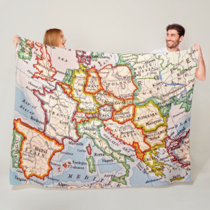 KARTE EUROPA FLEECEDECKE