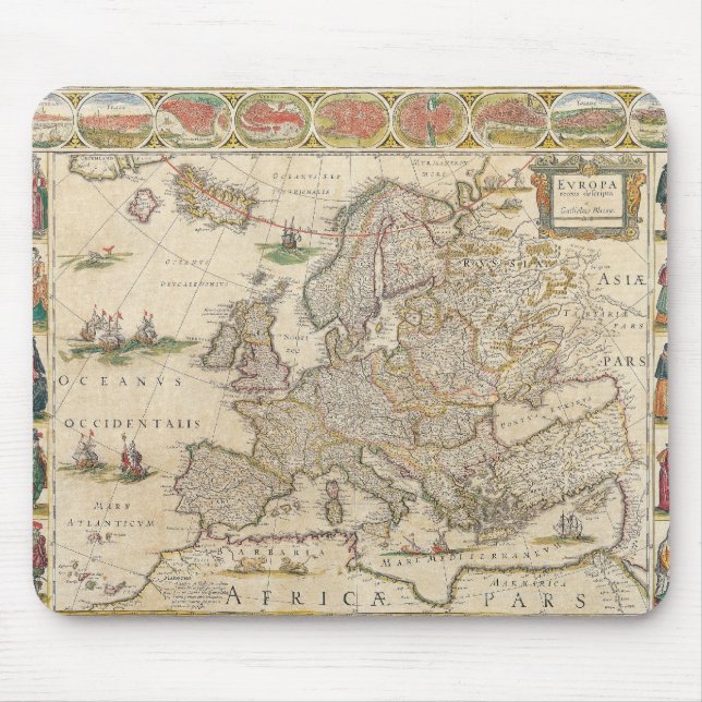 Karte Europas 6 Mousepad (Vorne)