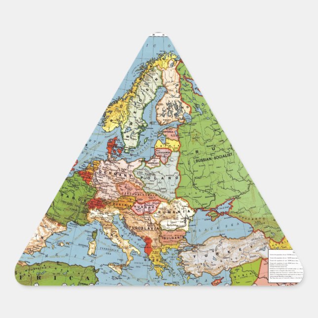 Karte Europas Dreieckiger Aufkleber (Vorderseite)