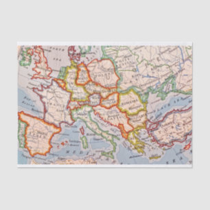 Karte Europas - Geschenkpapier Seidenpapier