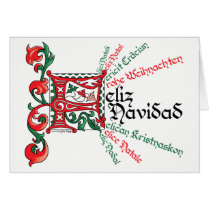 Karte "F es para Feliz Navidad"