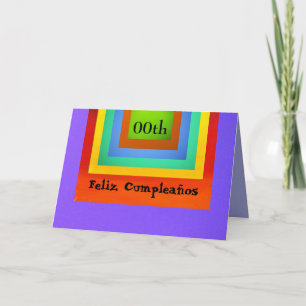 Karte - Feliz Cumpleaños - Mehrfarben